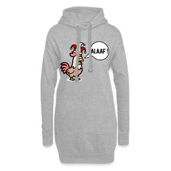 Poules Alaaf - Chapeau de carnaval - Sweat-shirt à capuche long Femme - gris chiné - Devant