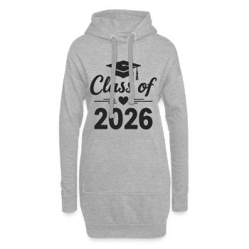 PROMOTION 2026 Diplômés Études de Fin d’Études - Sweat-shirt à capuche long Femme - gris chiné - Devant