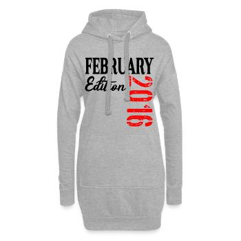 Février 2016 - 11e anniversaire - Sweat-shirt à capuche long Femme - gris chiné - Devant