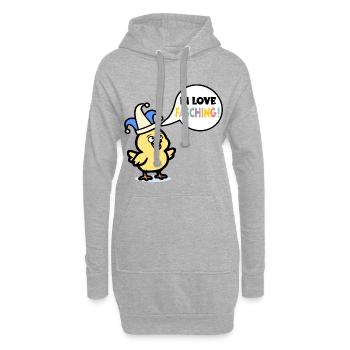 Costumes de poules du carnaval des œufs - Sweat-shirt à capuche long Femme - gris chiné - Devant