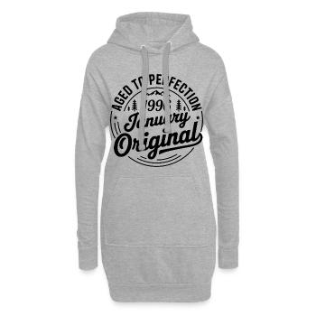 janvier 1996 – Légende des sommets et montagnes - Sweat-shirt à capuche long Femme - gris chiné - Devant
