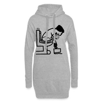 Humour d’homme drôle sur les toilettes - Sweat-shirt à capuche long Femme - gris chiné - Devant