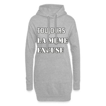 Immer dieselbe Ausrede. - Hoodie-Kleid - Grau meliert - Vorne