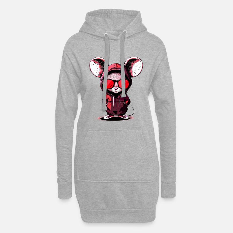 cooles Design - Hoodie-Kleid - Grau meliert