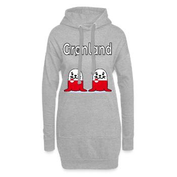 Mammifère marin des phoques du Groenland - Sweat-shirt à capuche long Femme - gris chiné - Devant