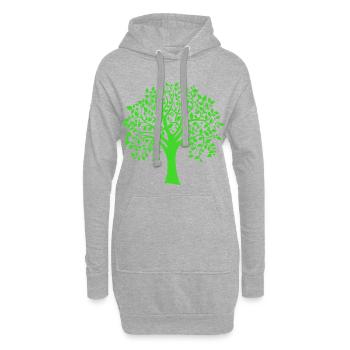 Silhouette à motif d’arbre jumbo vert - Sweat-shirt à capuche long Femme - gris chiné - Devant