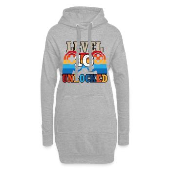 10. Geburtstag Gamer - Hoodie-Kleid - Grau meliert - Vorne