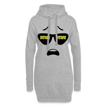 Facial Expression Dystopia Future - Hoodie Dress - heather grey - Front