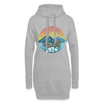 50e anniversaire du Vintage 1976 - Sweat-shirt à capuche long Femme - gris chiné - Devant
