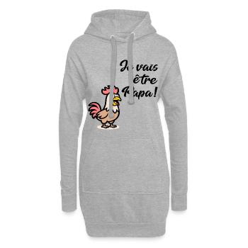 Hühner Papa Hühner - Hoodie-Kleid - Grau meliert - Vorne