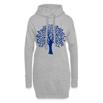 Silhouette de base bleue à imprimé Jumbo Tree - Sweat-shirt à capuche long Femme - gris chiné - Devant