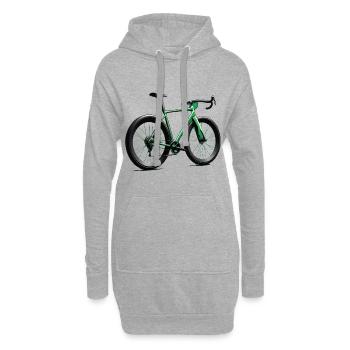 Neon Grün Rennrad Stil Fahrrad - Hoodie-Kleid - Grau meliert - Vorne