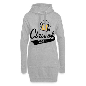 Class Of 2026 (Abschlussklasse / Bier / 2C POS) - Hoodie-Kleid - Grau meliert - Vorne