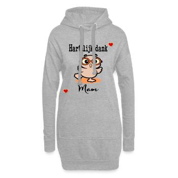 Frohen Muttertag, Mama Chick - Hoodie-Kleid - Grau meliert - Vorne