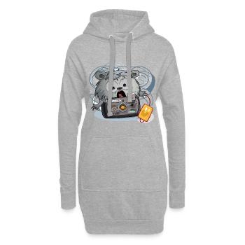 Kamera Panda Chaos - Hoodie-Kleid - Grau meliert - Vorne