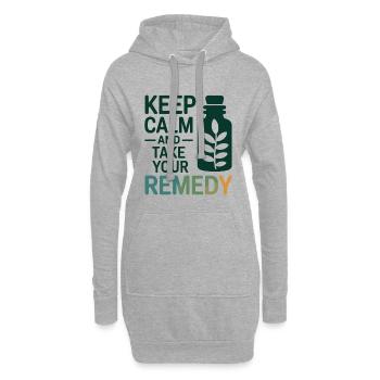 Homéopathie Reste calme Prends ton professionnel de traitement - Sweat-shirt à capuche long Femme - gris chiné - Devant