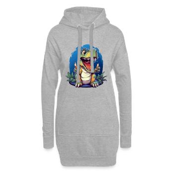 Dino Candle Hero – Moments de feu de dessin animé T-Rex - Sweat-shirt à capuche long Femme - gris chiné - Devant