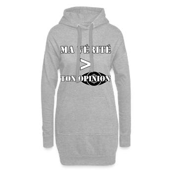 MEINE WAHRHEIT > DEINE MEINUNG - Hoodie-Kleid - Grau meliert - Vorne