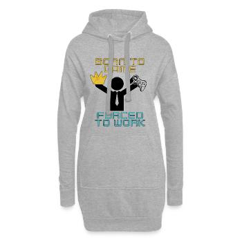 Gamer, Zocker Spruch - Konsole - Born to game  - Hoodie-Kleid - Grau meliert - Vorne