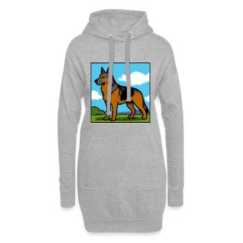 Deutscher Schäferhund Rassehund Geschenk - Hoodie-Kleid - Grau meliert - Vorne