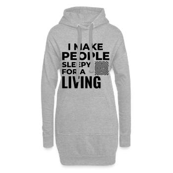Hypnotiseur Ich mache Menschen zum Lebensunterhalt schläfrig Profi - Hoodie-Kleid - Grau meliert - Vorne