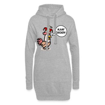 Carnaval des poulets anglais Alaaf - Sweat-shirt à capuche long Femme - gris chiné - Devant