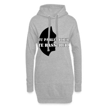 DU SPRICHST, UM DICH SELBST ZU BERUHIGEN. - Hoodie-Kleid - Grau meliert - Vorne