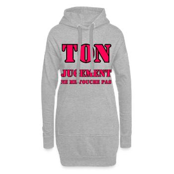 DEIN URTEILSVERMÖGEN BETRIFFT MICH NICHT. - Hoodie-Kleid - Grau meliert - Vorne
