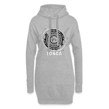 Requin nourrice des Tonga - Sweat-shirt à capuche long Femme - gris chiné - Devant