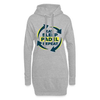 Déclaration d’athlète récurrent Eat Sleep Padel - Sweat-shirt à capuche long Femme - gris chiné - Devant
