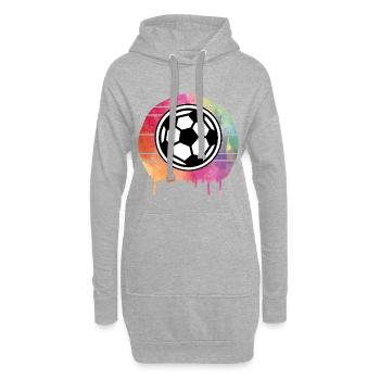 Fußball Ball Aquarell - Hoodie-Kleid - Grau meliert - Vorne