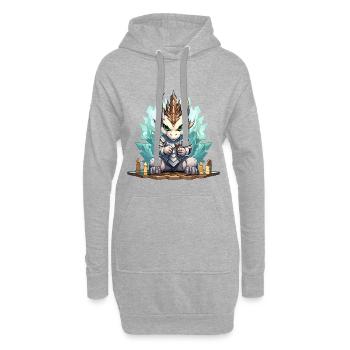 Eisdrache Ritter Kristallkranz - Hoodie-Kleid - Grau meliert - Vorne