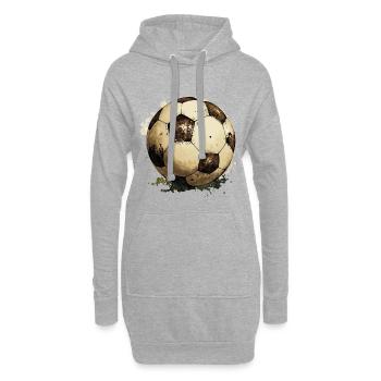 Fußball Ball - Hoodie-Kleid - Grau meliert - Vorne