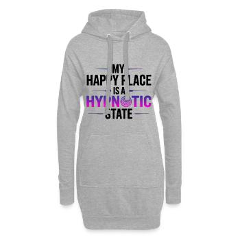Hypnotiseur Mein Glücksort ist ein Hypnotischer Zustandsprofi - Hoodie-Kleid - Grau meliert - Vorne