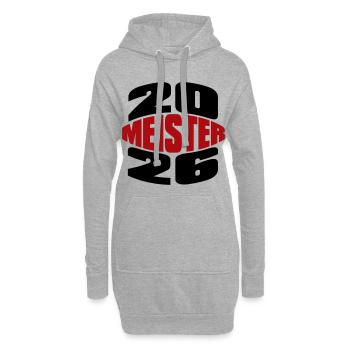Meister 2026 Meisterschaft - Hoodie-Kleid - Grau meliert - Vorne
