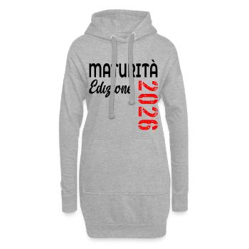 Diplôme de fin d’études secondaires 2026 Édition italienne - Sweat-shirt à capuche long Femme - gris chiné - Devant