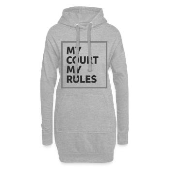 My Court My Rules Padel Tennis Statement - Hoodie-Kleid - Grau meliert - Vorne