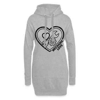 Le cœur du mécanicien aime la voiture cadeau - Sweat-shirt à capuche long Femme - gris chiné - Devant
