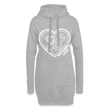 Le cœur du mécanicien aime la voiture cadeau - Sweat-shirt à capuche long Femme - gris chiné - Devant