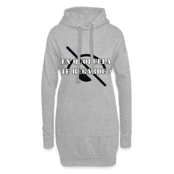 EN QUOI CELA TE REGARDE ? - Sweat-shirt à capuche long Femme - gris chiné - Devant