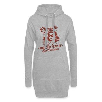 Cheers to Another Year of Bad Decisions - Hoodie-Kleid - Grau meliert - Vorne