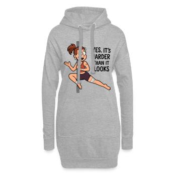 Pole Dance Cartoon – Harder Than It Looks - Hoodie-Kleid - Grau meliert - Vorne