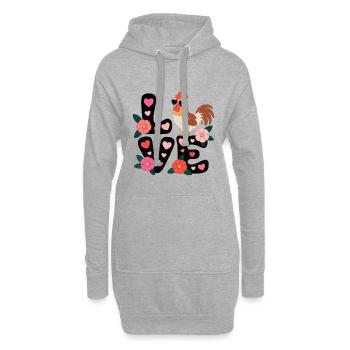 Love Hahn Blumenherz  - Hoodie-Kleid - Grau meliert - Vorne