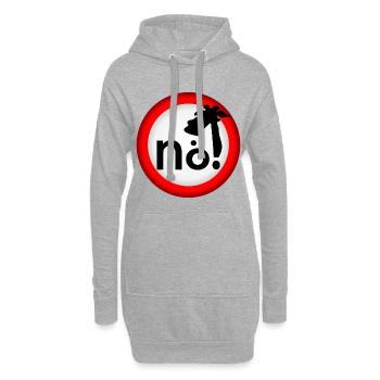 Verbot Nein Giraffe - Hoodie-Kleid - Grau meliert - Vorne