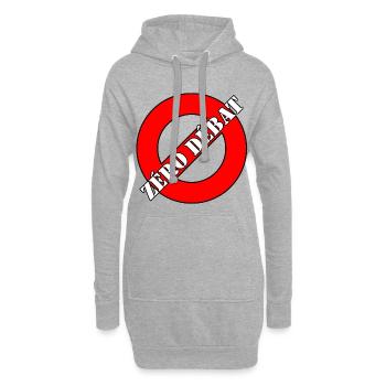 ZÉRO DÉBAT. - Sweat-shirt à capuche long Femme - gris chiné - Devant
