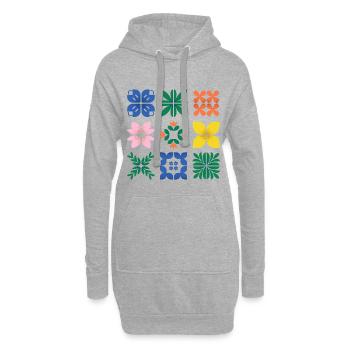 Mosaik bunte Grafik - Hoodie-Kleid - Grau meliert - Vorne