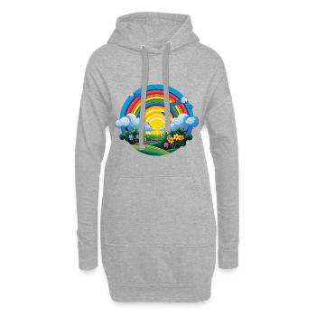 Regenbogen Sonnenaufgang Frühling - Hoodie-Kleid - Grau meliert - Vorne