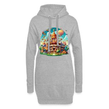 Fantasiepark Luftschiff-Karussell - Hoodie-Kleid - Grau meliert - Vorne