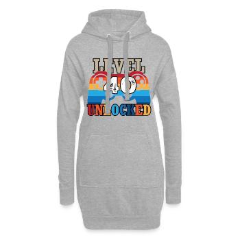 Level 40 Unlocked - Hoodie-Kleid - Grau meliert - Vorne