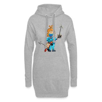 Ugo - la super télécommande / - Sweat-shirt à capuche long Femme - gris chiné - Devant